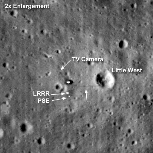 Apollo 11 2x Closeup of the Apollo 11 Landing Site